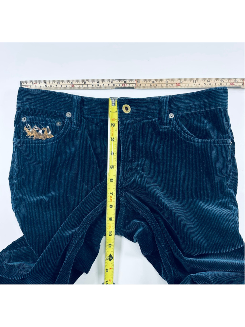 Vintage Ralph Lauren Blue Label Brand Thompson Black Wide Wale Corduroy Pants 8 - Picture 3 of 16